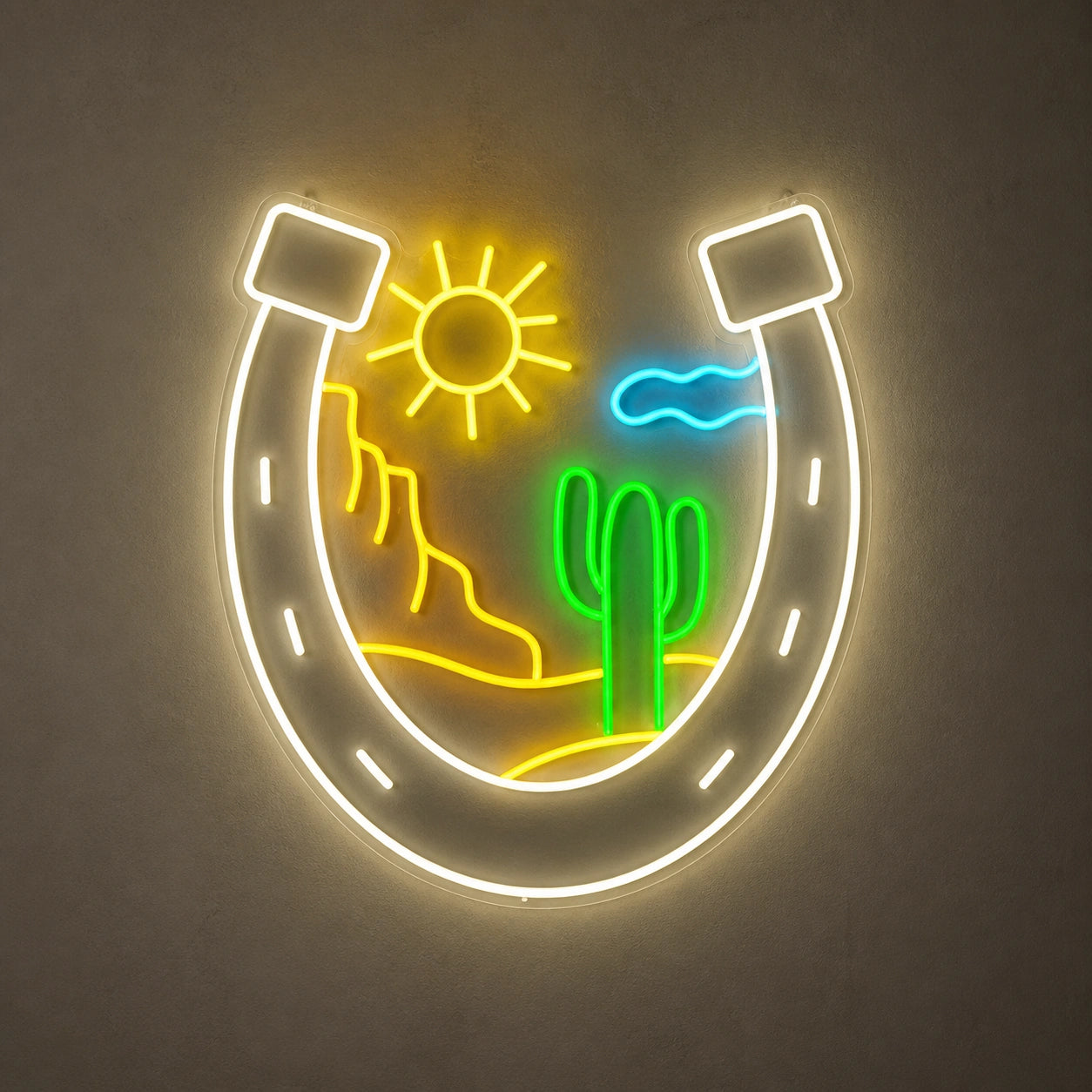 Horseshoe Mountains Cactus Vintage LED Neon Sign main product image
