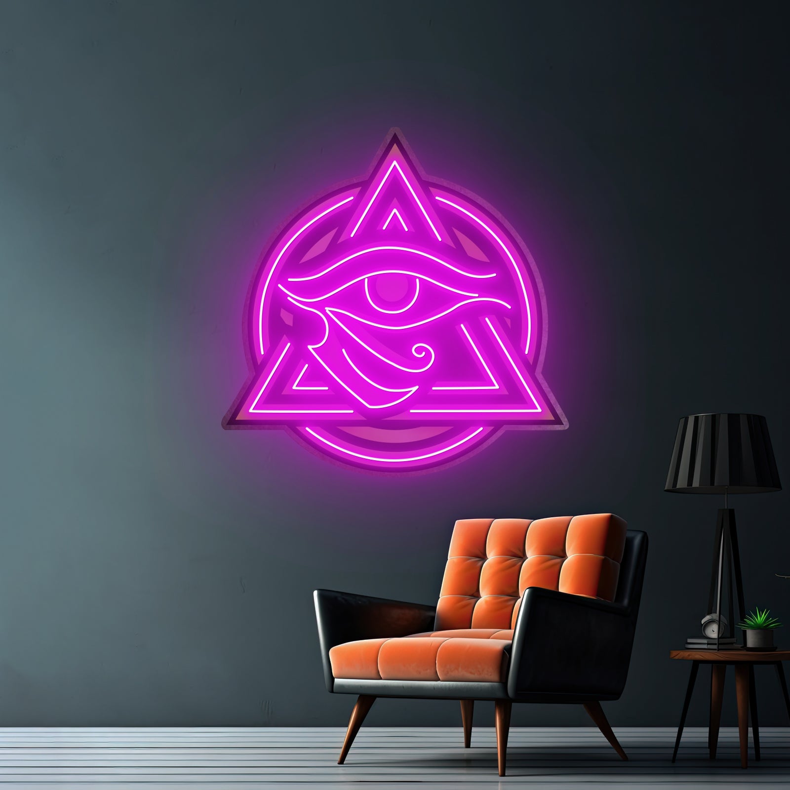 Horus Eye Led Neon Acrylic Artwork For Sale - LED neon sign close-up detail
