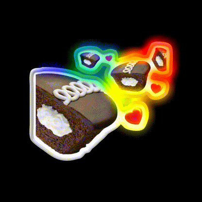 Hostess Cupcake Snack Food Led Neon Sign Rgb Color - LED neon sign close-up detail