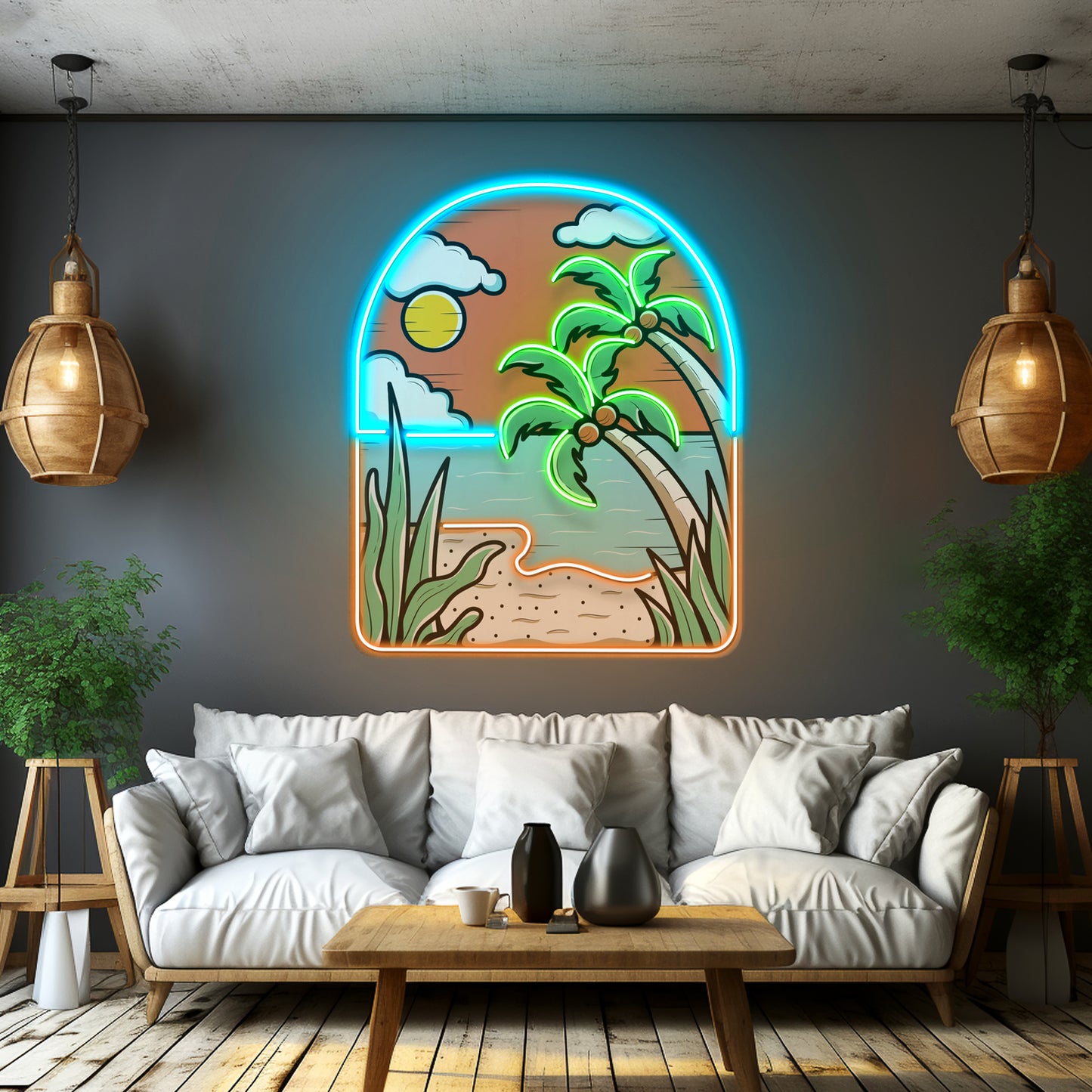 Hot Beach Led Neon Sign Light Custom Led Signs