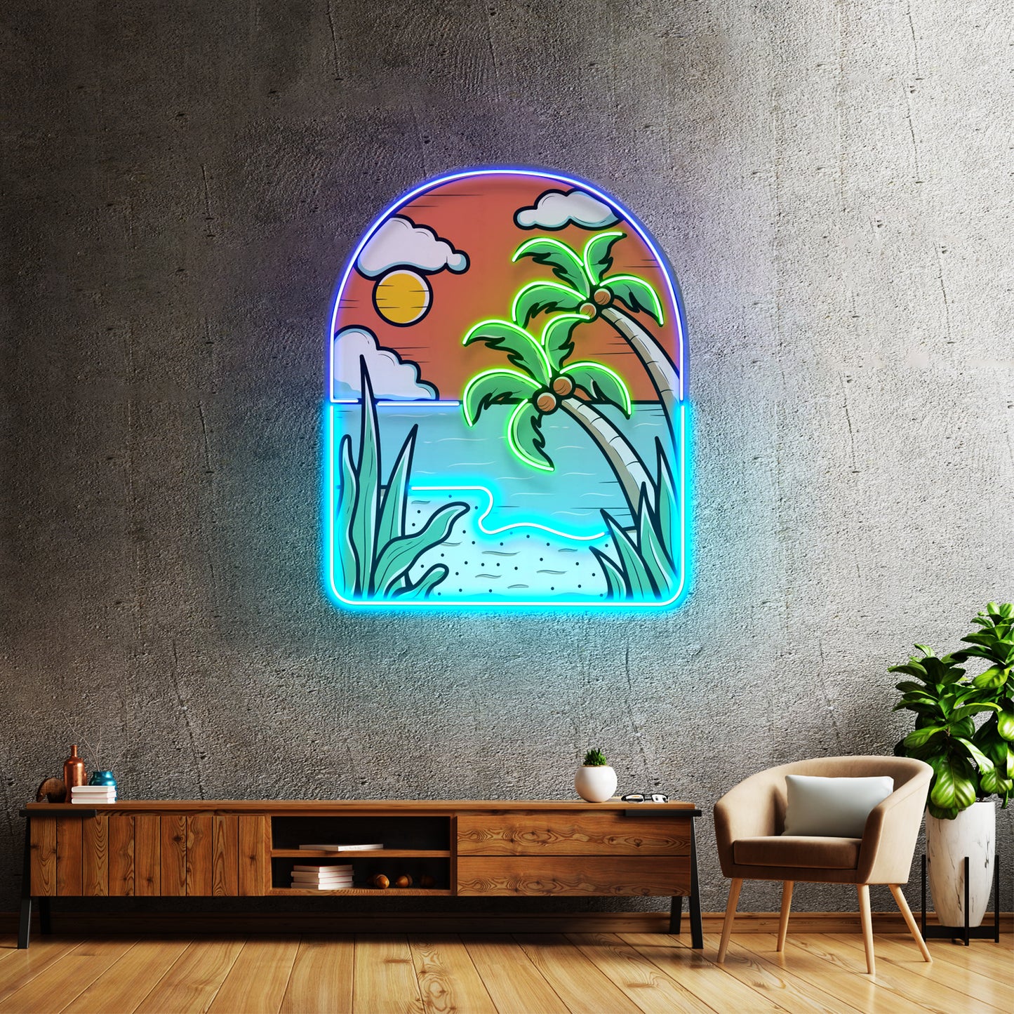 Hot Beach Led Neon Sign Light Custom Led Signs