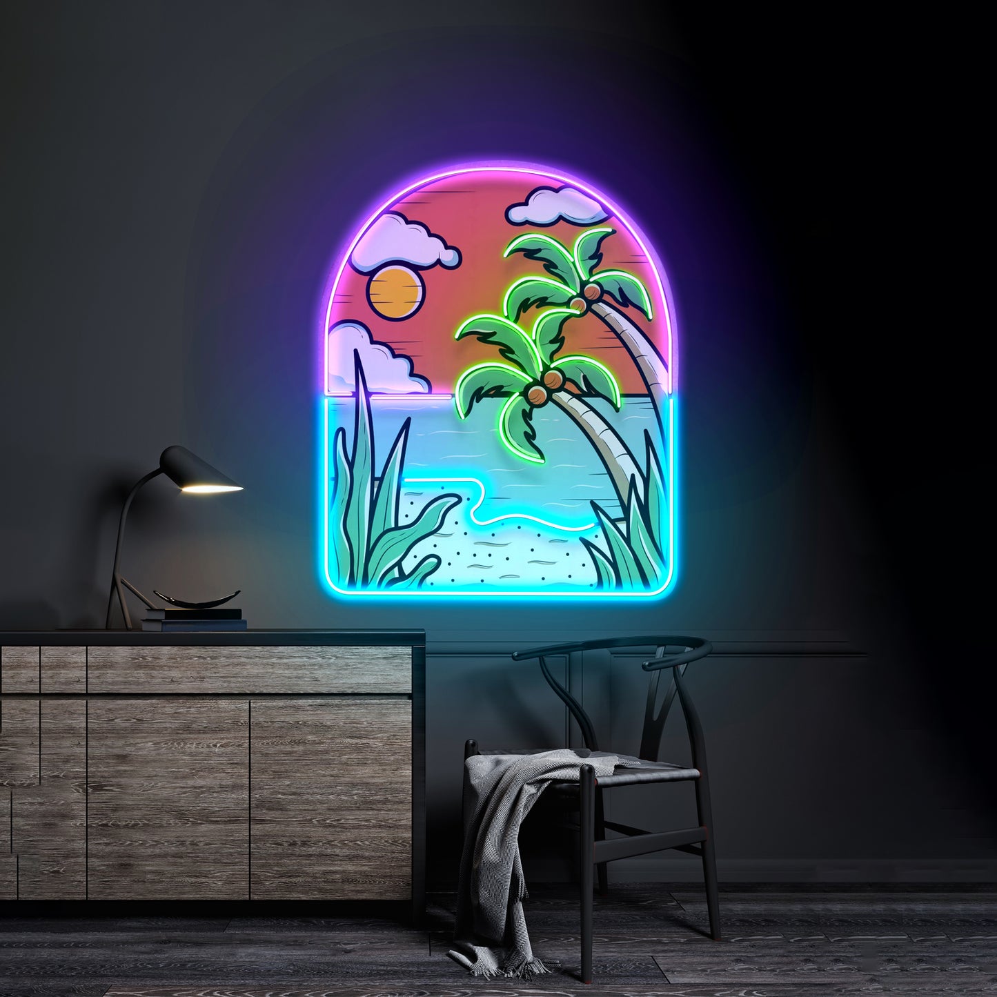 Hot Beach Led Neon Sign Light Custom Led Signs