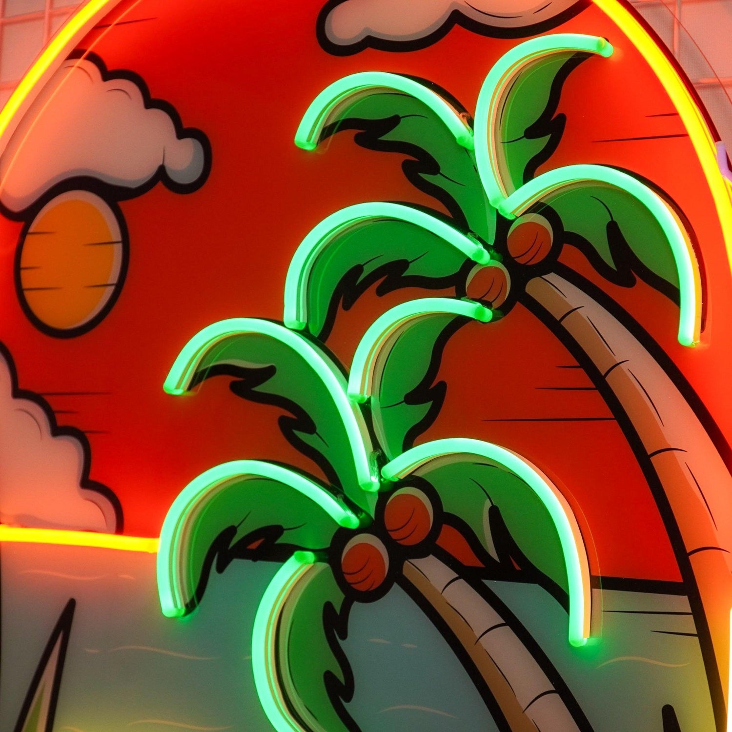 Hot Beach Sunset Uv Printed Led Neon Sign For Tropical Bar Cafe Decor | Shineneon