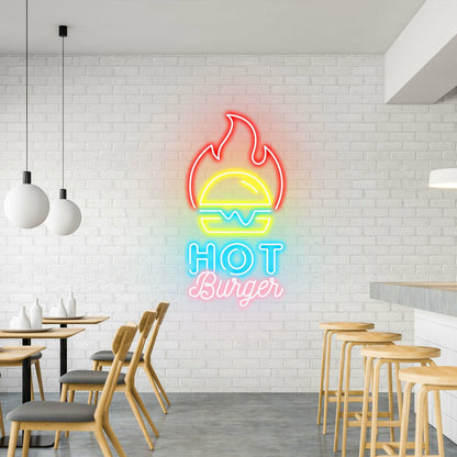 Hot Burger Spicy Neon For Hot Food Eateries | Shineneon