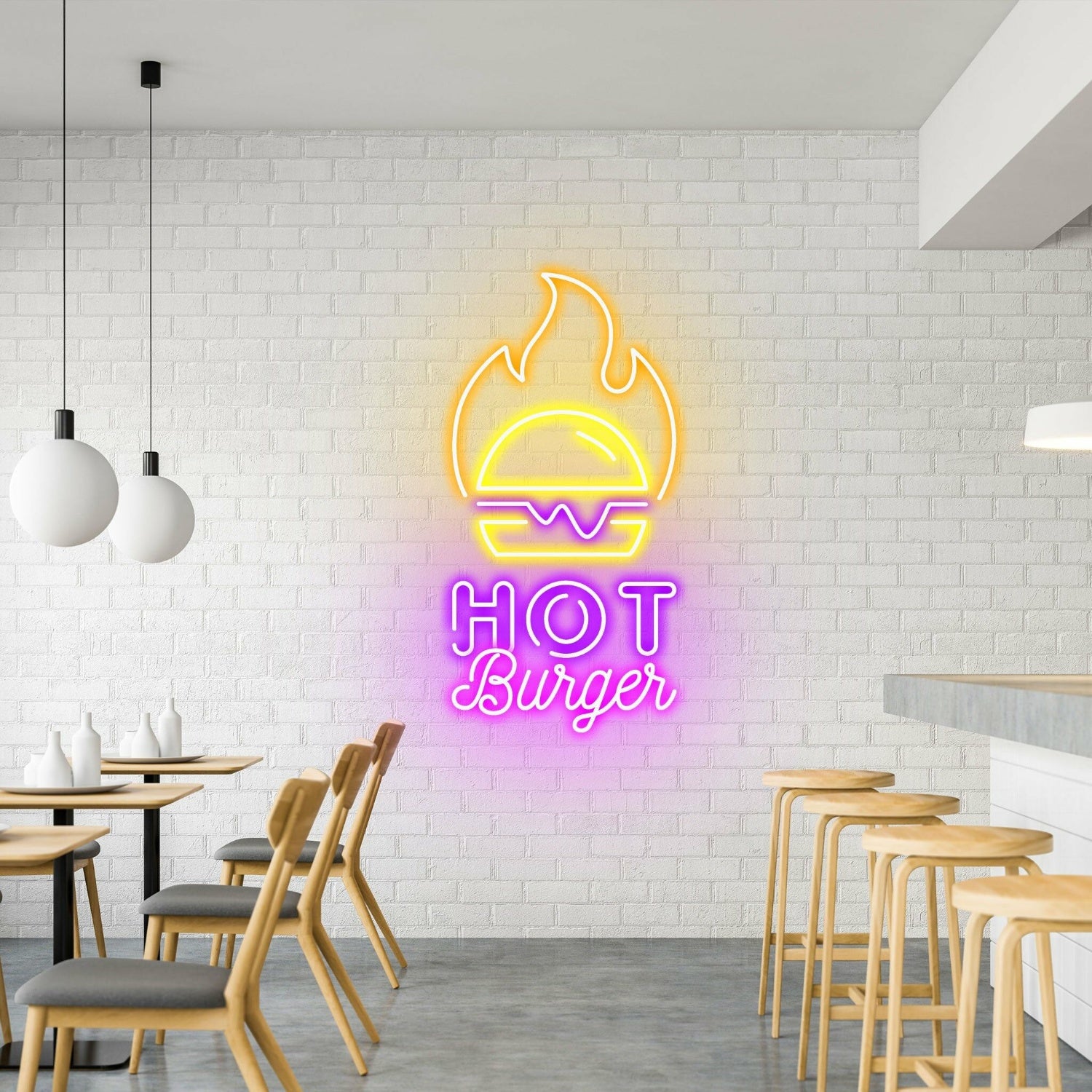 Hot Burger Spicy Neon For Hot Food Eateries | Shineneon