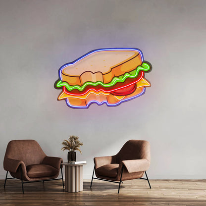 Hot Cheese Sandwich Led Neon Sign Light Custom Led Signs