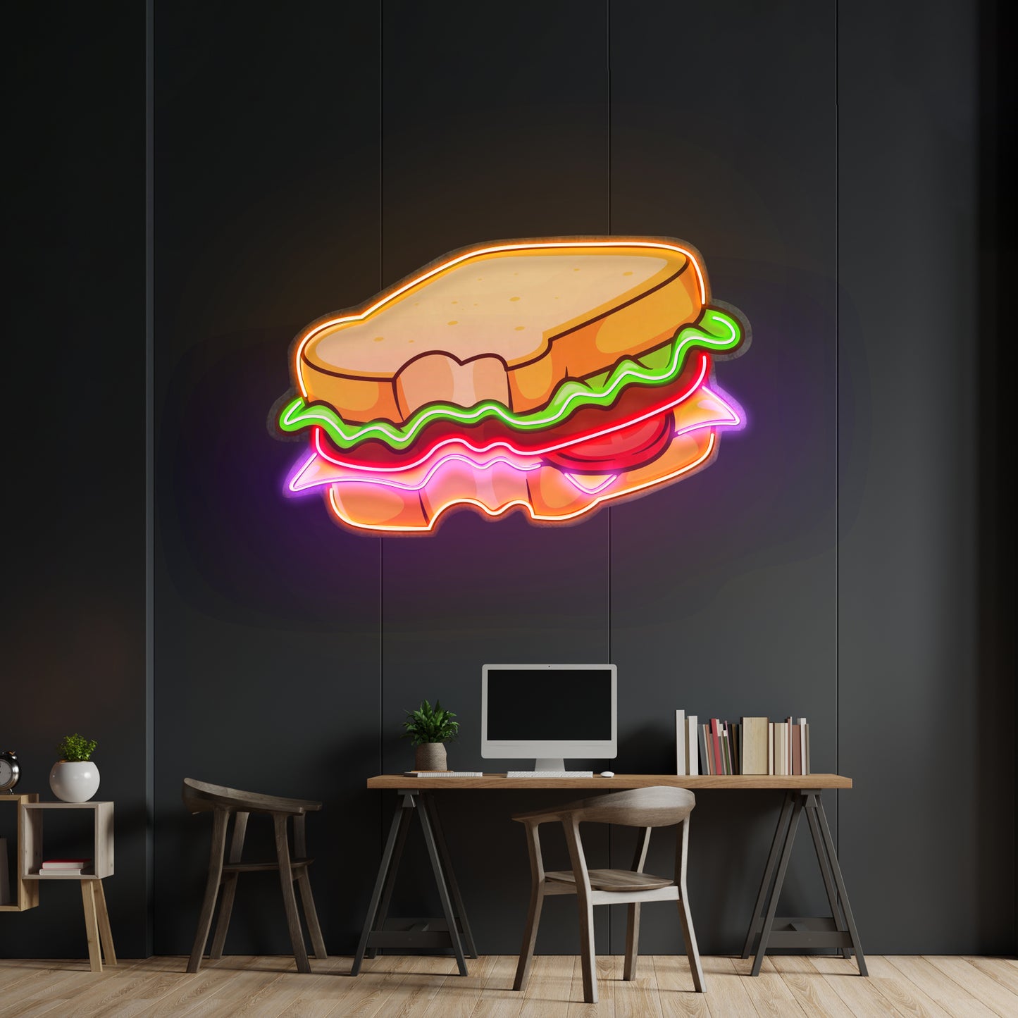 Hot Cheese Sandwich Led Neon Sign Light Custom Led Signs