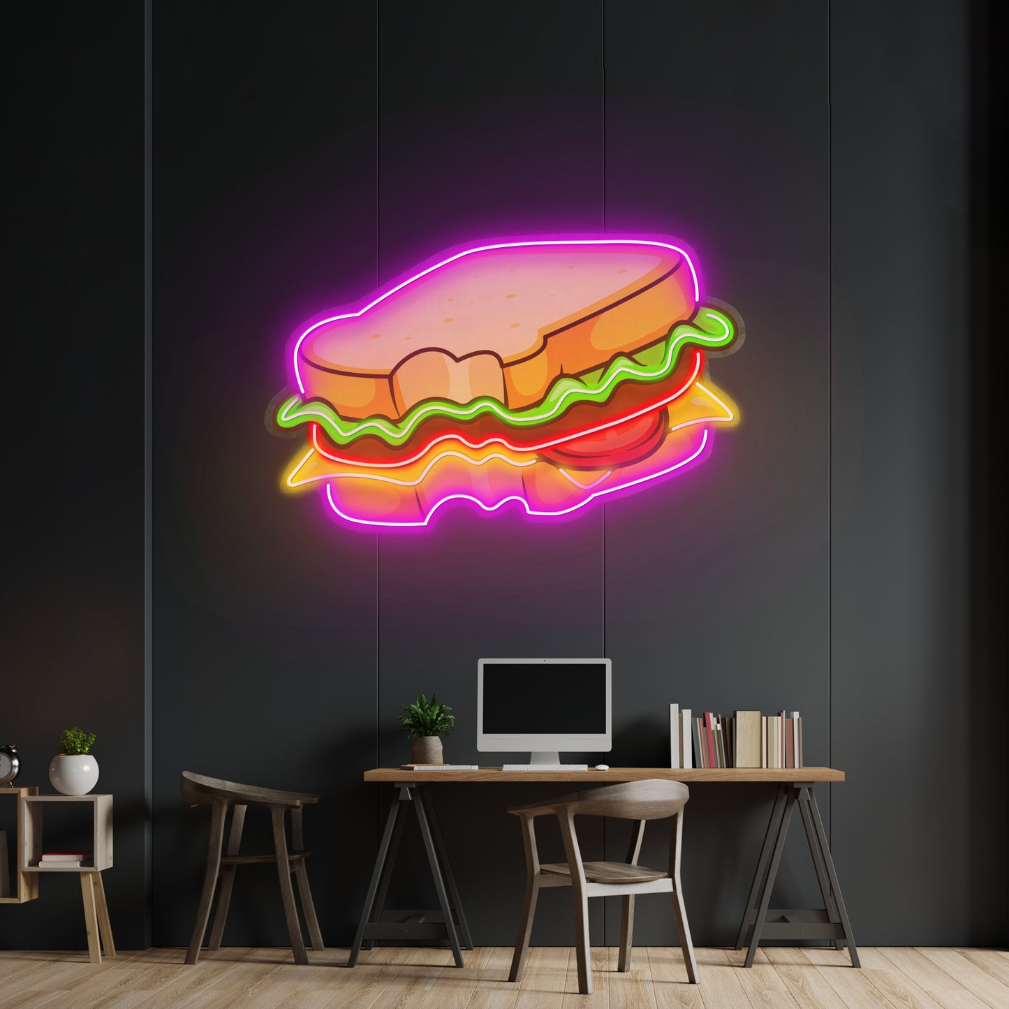 Hot Cheese Sandwich Led Neon Sign Light Custom Led Signs