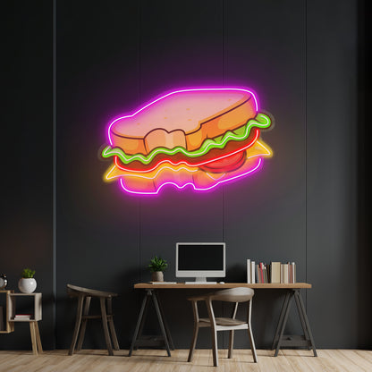 Hot Cheese Sandwich Led Neon Sign Light Custom Led Signs