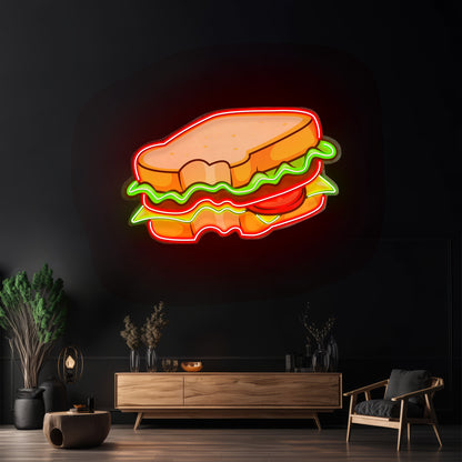 Hot Cheese Sandwich Led Neon Sign Light Custom Led Signs