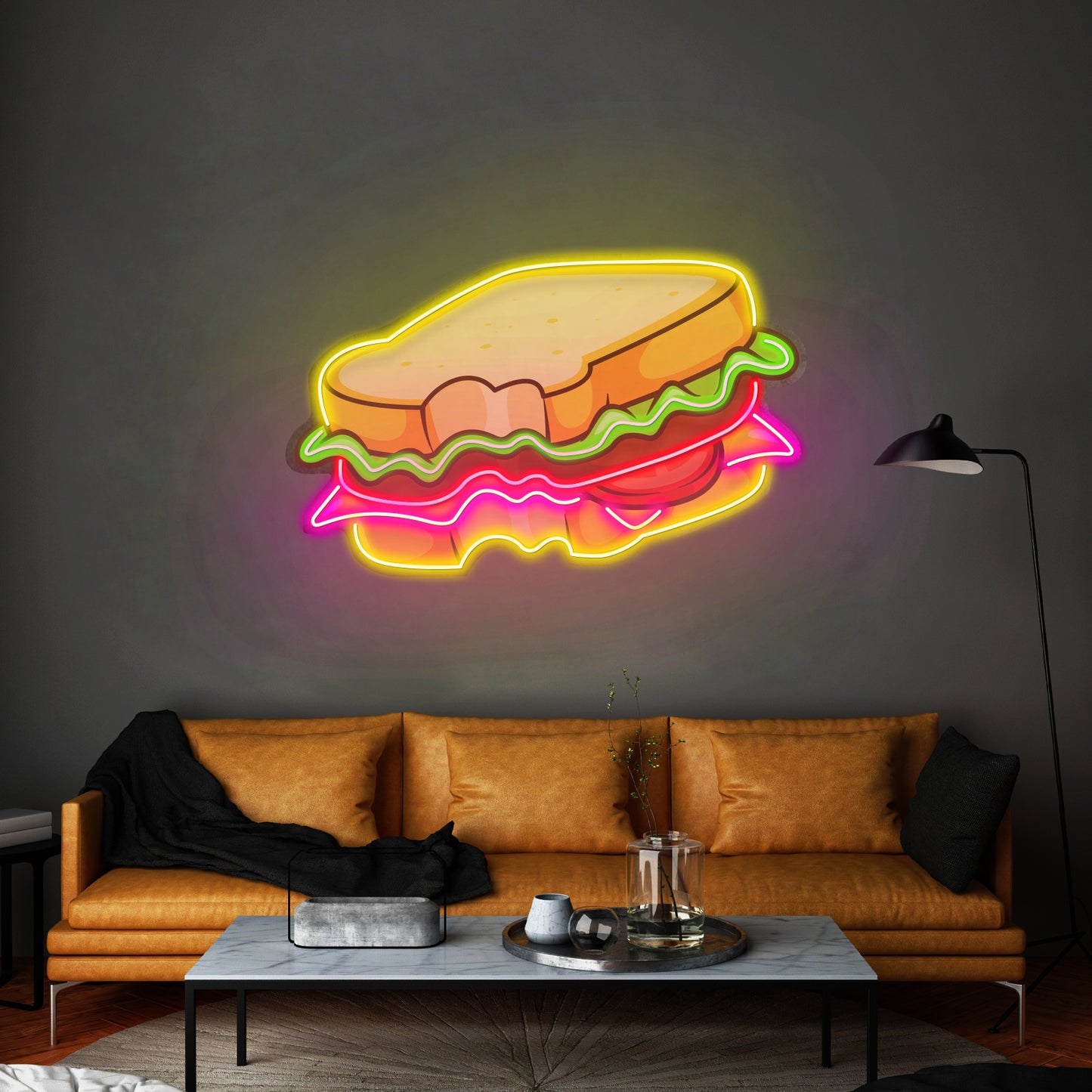 Hot Cheese Sandwich Led Neon Sign Light Custom Led Signs