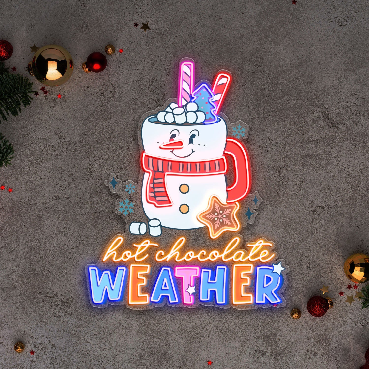 Hot Chocolate Weather Acrylic Led Neon Sign | Shineneon