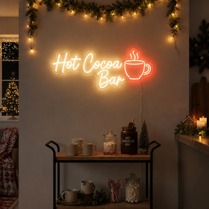 Hot Cocoa Bar LED Neon Sign real lifestyle scene