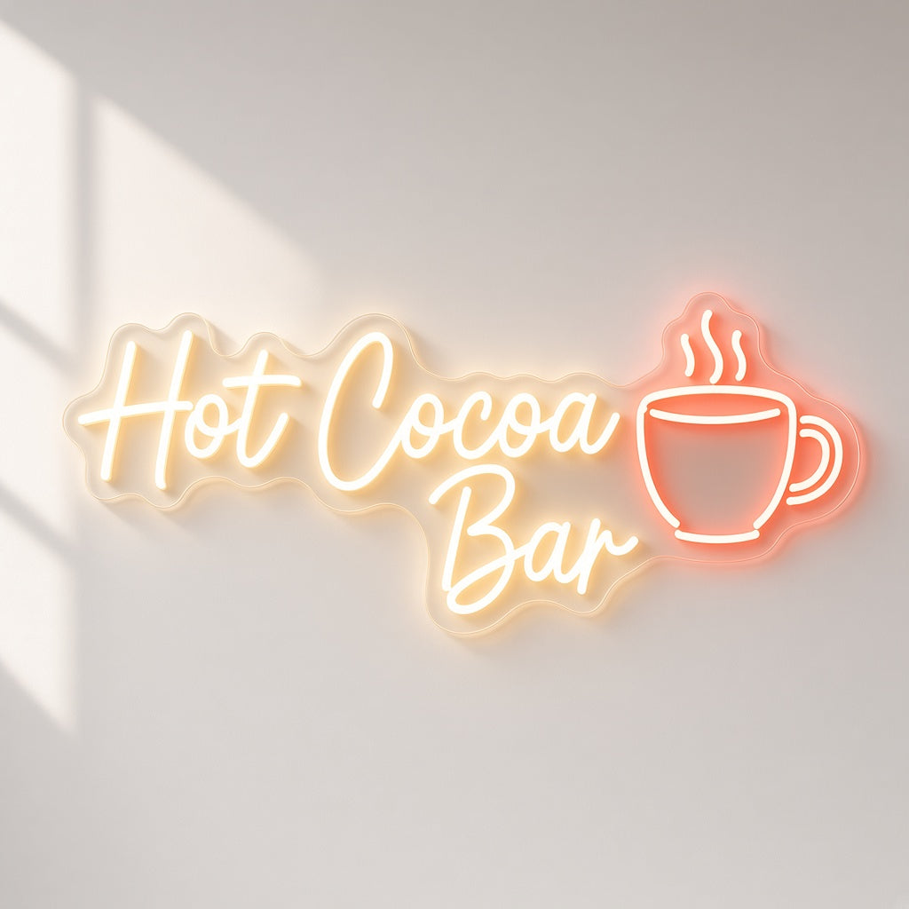 Hot Cocoa Bar LED Neon Sign - natural light view