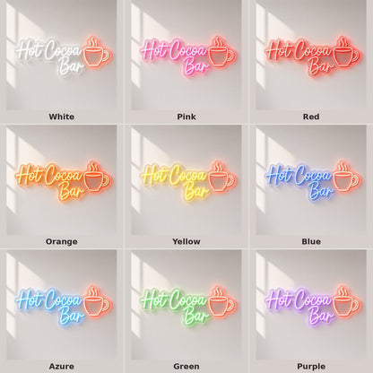 Hot Cocoa Bar LED Neon Sign - nine-color grid