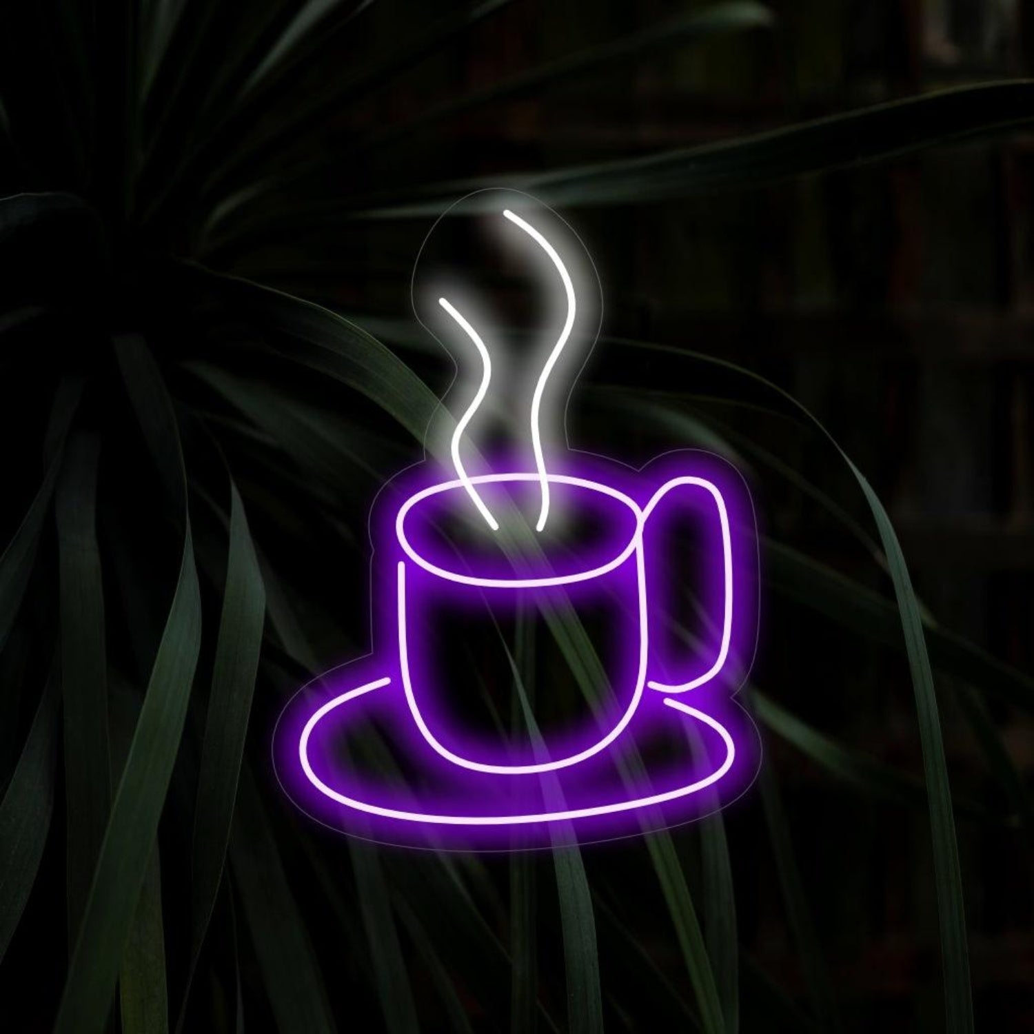 Hot Coffee Cup Purple-White Led Neon Sign For Cafe Home Decor | Shineneon