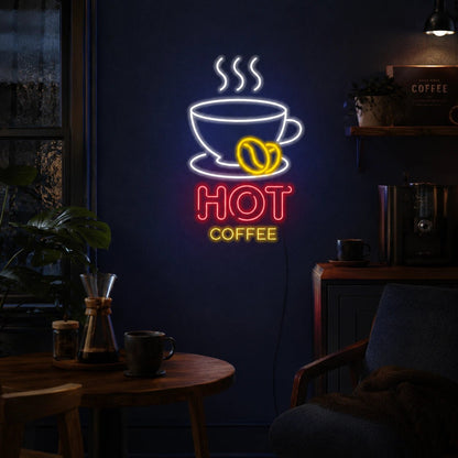 Hot Coffee LED Neon Sign Man Cave Neon Sign - Shineneon