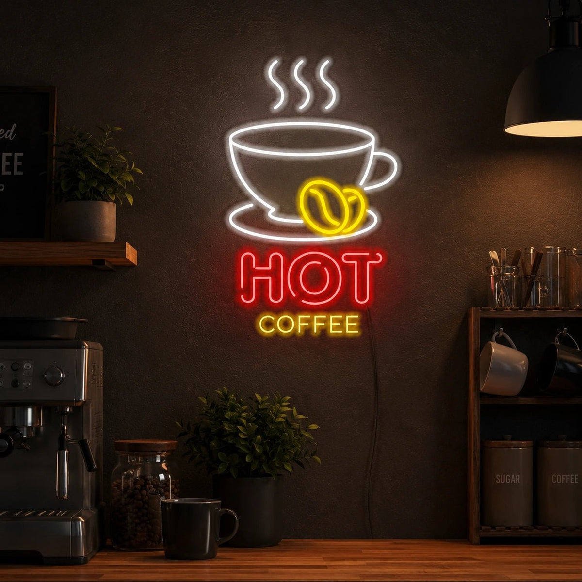 Hot Coffee LED Neon Sign Man Cave Neon Sign - Shineneon