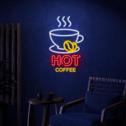 Hot Coffee LED Neon Sign Man Cave Neon Sign - Shineneon