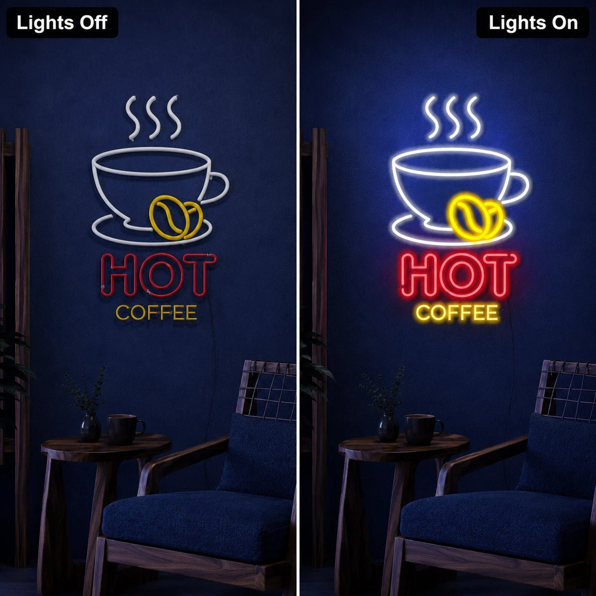 Hot Coffee LED Neon Sign Man Cave Neon Sign - Shineneon