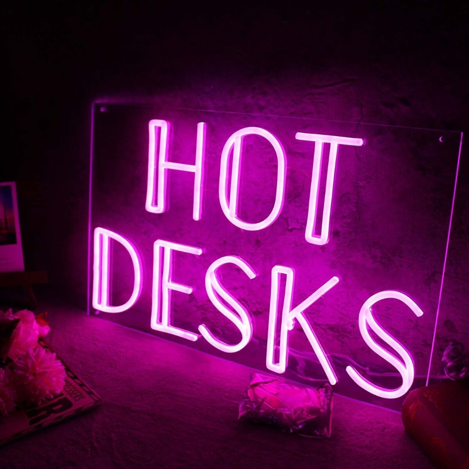 Hot Desks Pink Led Neon Sign | Shineneon
