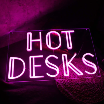 Hot Desks Pink Led Neon Sign | Shineneon