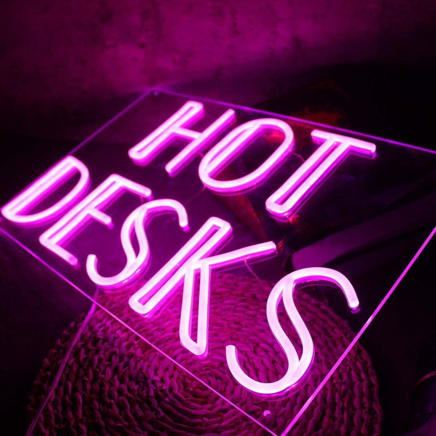 Hot Desks Pink Led Neon Sign | Shineneon