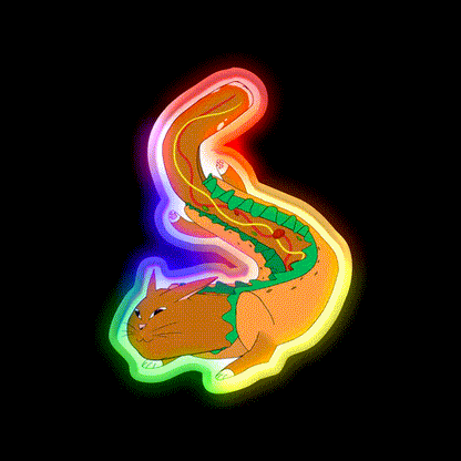 Hot Dog Cat Yes Really Fast Food Led Neon Sign For Burger Place Rgb Color - LED neon sign close-up detail