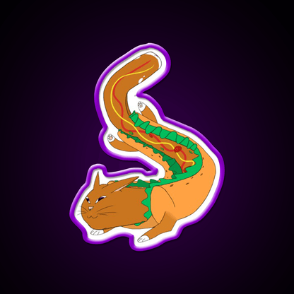Hot Dog Cat Yes Really Fast Food Led Neon Sign For Burger Place Rgb Color - Shineneon