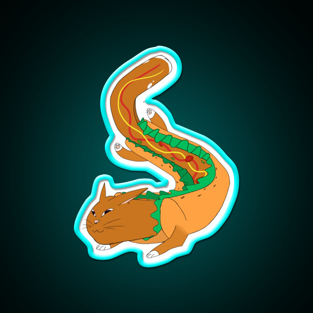 Hot Dog Cat Yes Really Fast Food Led Neon Sign For Burger Place Rgb Color - Shineneon