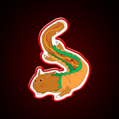 Hot Dog Cat Yes Really Fast Food Led Neon Sign For Burger Place Rgb Color - Shineneon