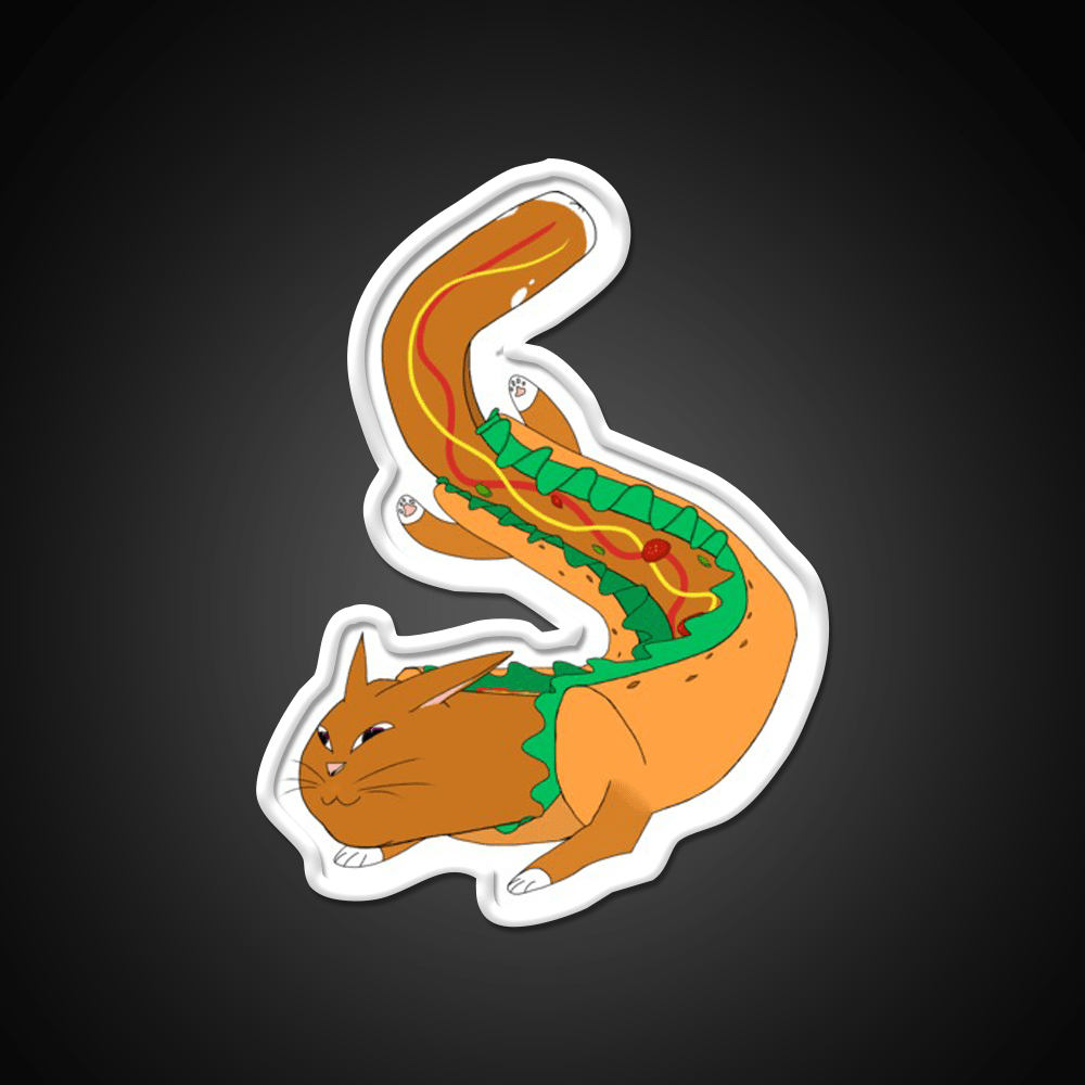 Hot Dog Cat Yes Really Fast Food Led Neon Sign For Burger Place Rgb Color - Shineneon