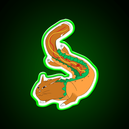 Hot Dog Cat Yes Really Fast Food Led Neon Sign For Burger Place Rgb Color - Shineneon