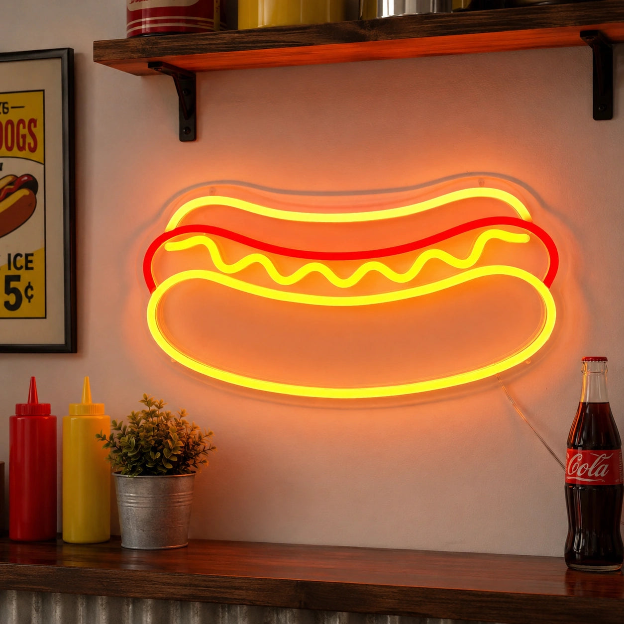 Hot Dog Counter Neon Sign LED Neon Sign real lifestyle scene