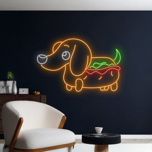 Hot Dog Dachshund Led Light Room Wall Decor