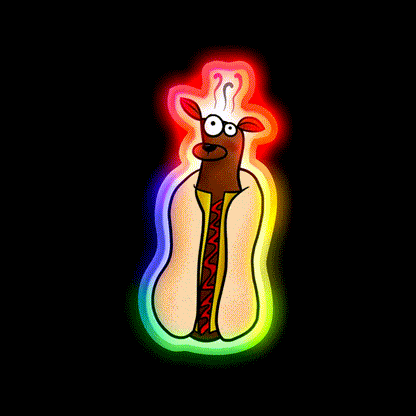 Hot Dog Fast Food Led Neon Sign For Burger Place Rgb Color - LED neon sign close-up detail