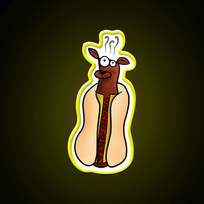 Hot Dog Fast Food Led Neon Sign For Burger Place Rgb Color - Custom LED neon sign front view