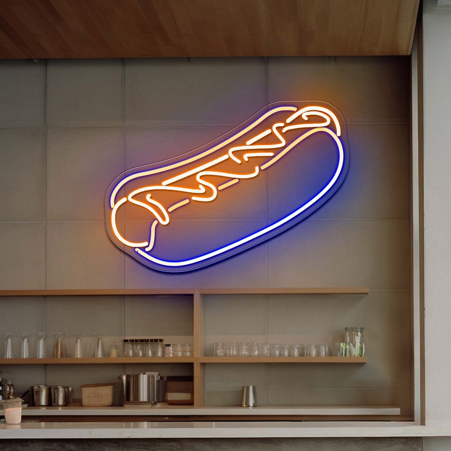 Hot Dog Neon Signs For Businesss Wall Decor