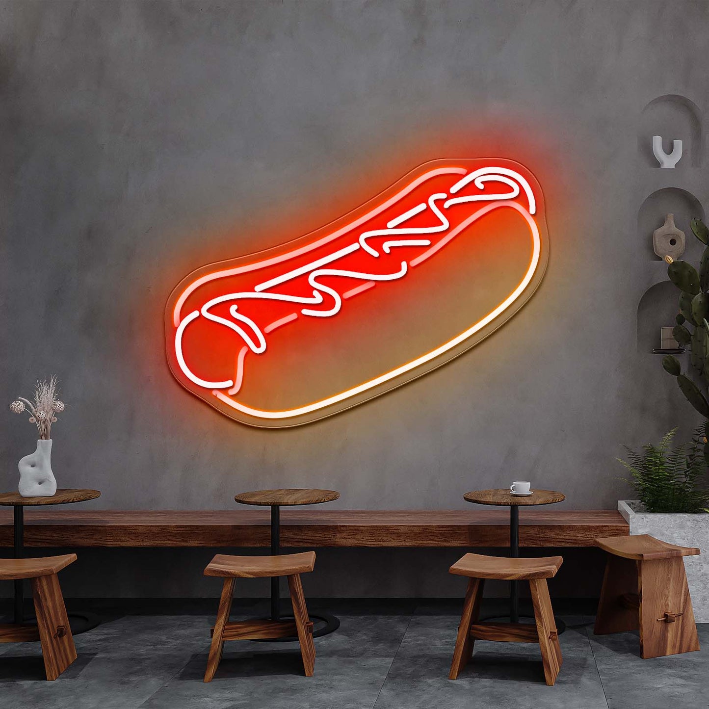 Hot Dog Neon Signs For Businesss Wall Decor