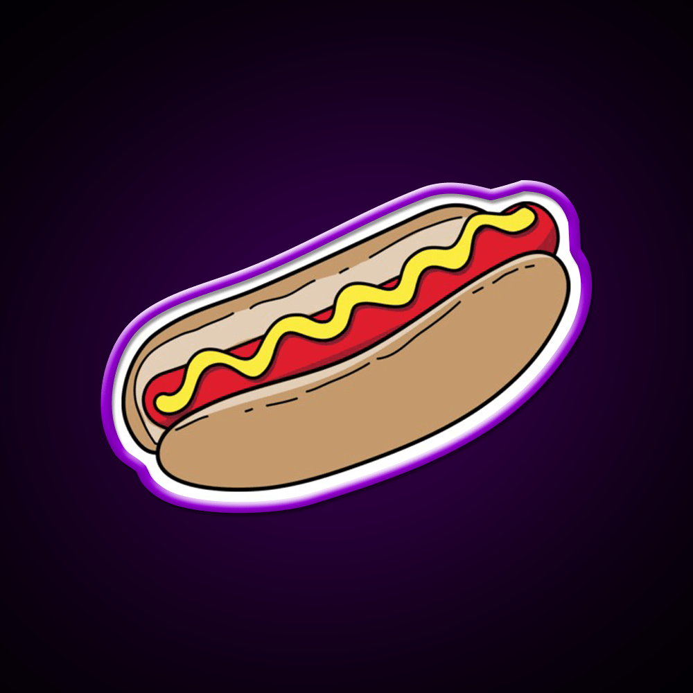 Hot Dog Snack Food Led Neon Sign For Snack Room Rgb Color - Shineneon