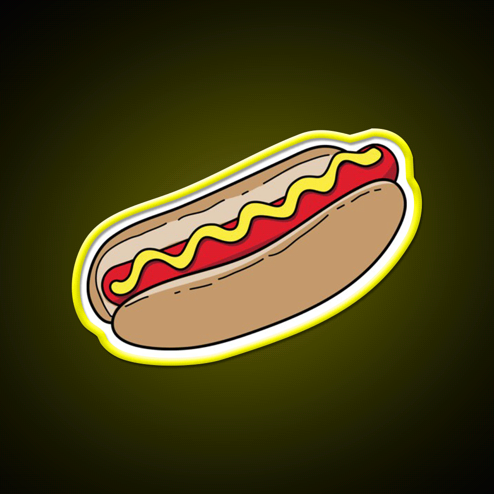 Hot Dog Snack Food Led Neon Sign For Snack Room Rgb Color - Custom LED neon sign front view
