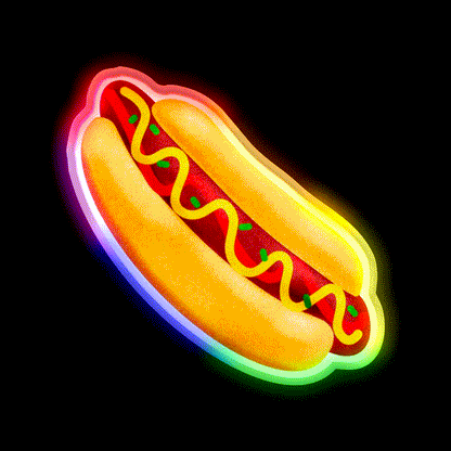 Hot Dog Snack Food Led Neon Sign For Vending Area Rgb Color - LED neon sign close-up detail