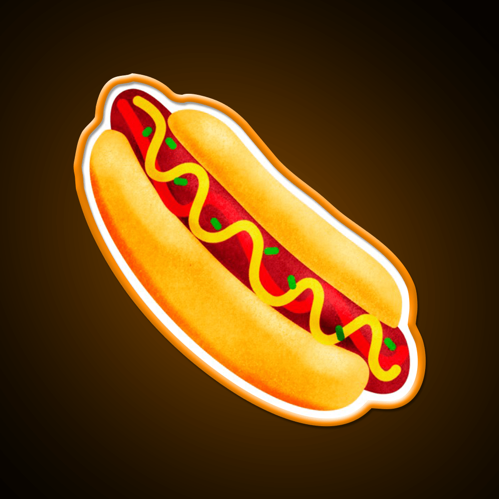 Hot Dog Snack Food Led Neon Sign For Vending Area Rgb Color - Shineneon