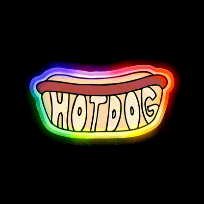 Hot Dog Snack Food Led Neon Sign Rgb Color - LED neon sign close-up detail