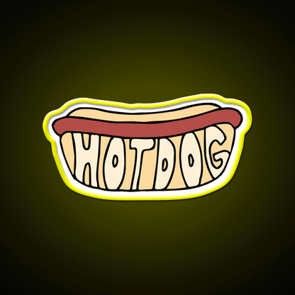 Hot Dog Snack Food Led Neon Sign Rgb Color - Custom LED neon sign front view