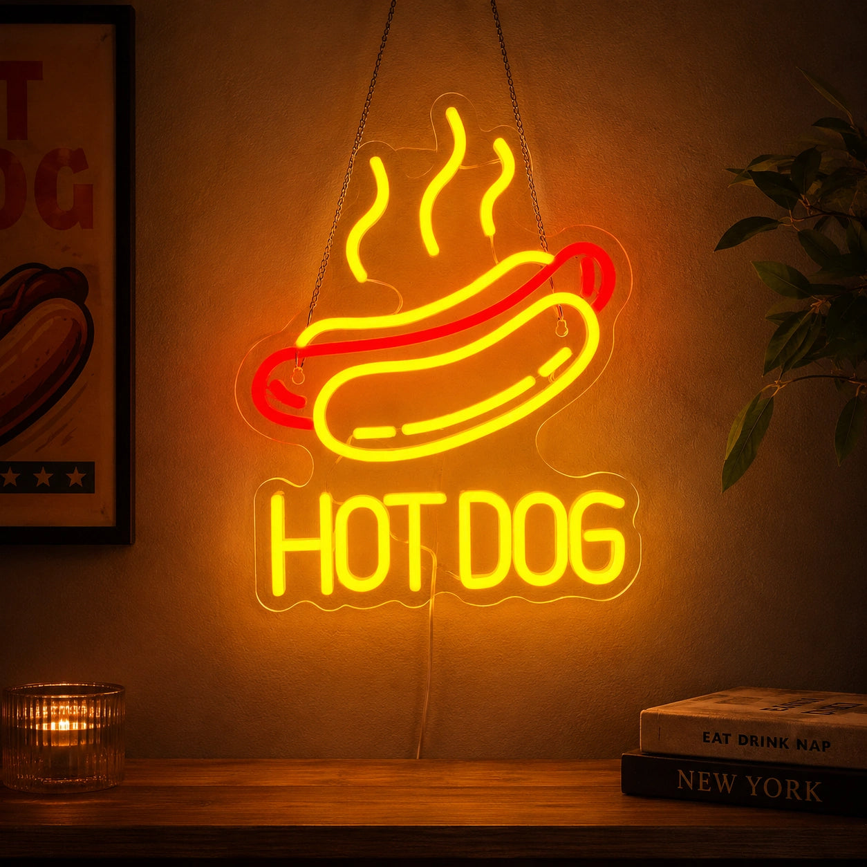 Hot Dog Steam Neon Sign LED Neon Sign high-converting product image