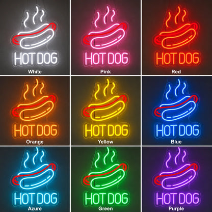 Hot Dog Steam Neon Sign LED Neon Sign color grid