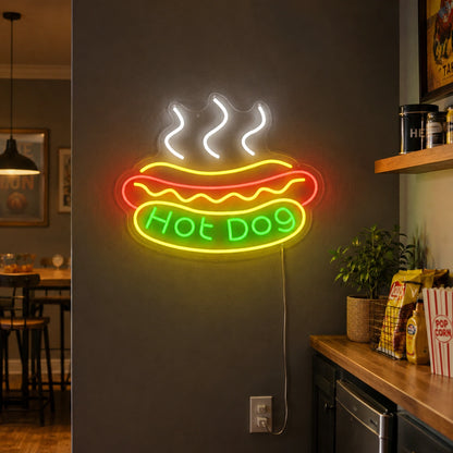Hot Dog Wall Neon Sign LED Neon Sign real lifestyle scene