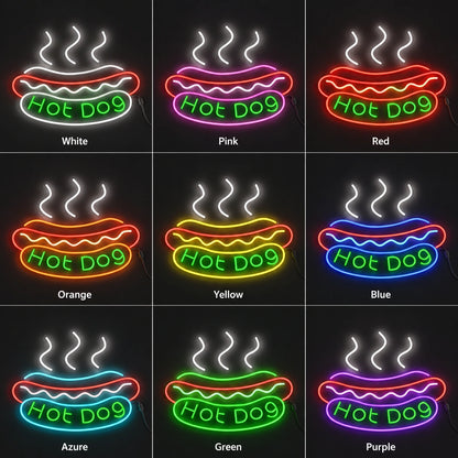 Hot Dog Wall Neon Sign LED Neon Sign color grid