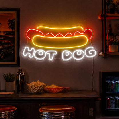 Hot Dog Wall Neon Sign Wall Art LED Neon Sign real lifestyle scene